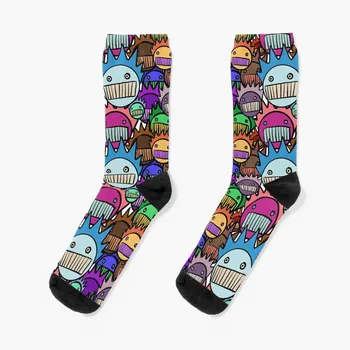 Яркие радужные носки с героями мультфильмов, термоноски для мужчин