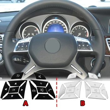 Комплекты кнопок переключения рулевого колеса, наклейка на накладку, автомобильные аксессуары для Mercedes-Benz CLA GLA 2014 2015 E Class W212 2010-2014