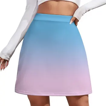 Пастельно-голубая и розовая градиентная мини-юбка, корейская роскошная одежда, сексуальная юбка, корейские дамы, лето
