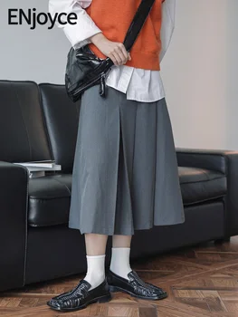 ENjoyce 2023 Осенний Винтажный костюм трапециевидной формы, юбки, рабочая одежда, Женская Корейская свободная юбка-зонтик, длинное платье с высокой талией для женщин