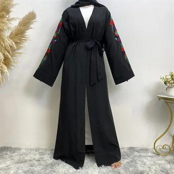 Вышивка Абайи Для Женщин Кафтан Дубай Турция Модные Мусульманские Платья Роскошный Ислам Африканское Кимоно Марокко Одежда Кафтан Большой