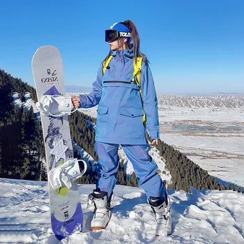 Новый лыжный костюм, женская утолщенная теплая куртка для сноуборда, мужские зимние брюки, Ветрозащитный Водонепроницаемый лыжный комплект, зимняя одежда