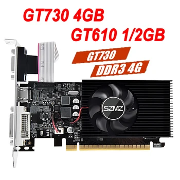 Видеокарта GT730 4GB 128Bit GT610 1/2 ГБ DDR3 с портом HD + VGA + DVI PCI-E2.0 16X Компьютерная Графическая Видеокарта для Офиса/Дома