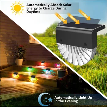 Новые уличные садовые фонари на солнечной батарее с интеллектуальным датчиком освещения, водонепроницаемые IP65 для наружных лестниц, дорожек и сада