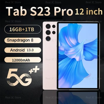 2023 Tab S23 Pro Планшет 12 дюймов Android 12 WQHD + Дисплей Планшет Оперативная память 16 ГБ Встроенная память 1 ТБ Планшеты Глобальная версия 5G Tablet Pro 4K