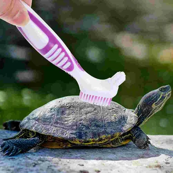Щетка для чистки панциря черепахи, двухголовочные маленькие щетки, Портативный персональный зубной протез