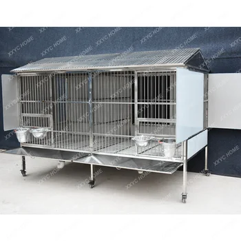 Прочный ящик для собак из нержавеющей стали, Непромокаемая для маленьких собак, уличная ветрозащитная, прочная клетка для собак средних и больших размеров