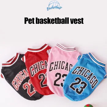 Одежда Для Домашних Животных Плюшевый Баскетбольный Жилет С Золотистыми Волосами Для Больших Средних и Маленьких Собак Сетчатая Летняя Одежда Для Собак Рубашка Для Собак