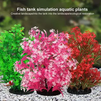 Водные растения с высокой имитацией для аквариума Яркие реалистичные водные растения для аквариума с рыбами Яркие водные растения для аквариума