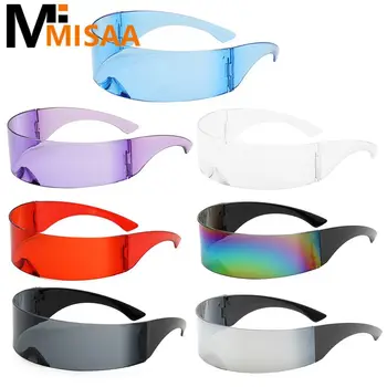 Ветрозащитные очки, модные прочные для вечеринки в честь Хэллоуина, велосипедные очки без оправы, солнцезащитные очки с защитой от ультрафиолета, большое зеркало, индивидуальность