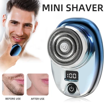 Мини-электробритва для мужчин карманного размера, моющийся Перезаряжаемый Портативный Аккумуляторный триммер, бритва для бритья бороды, Триммер для волос