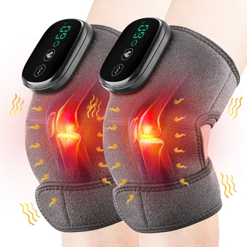 Электрический нагревательный массажер для колена при болях в коленном суставе, вибрационный массажер для локтя, плеча, Теплое обертывание, наколенник, облегчение боли при артрите