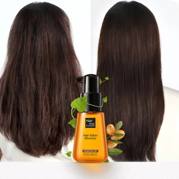 LAIKOU Morocco Hair Essence Oil 70 мл Увлажняющий Крем Восстанавливает Поврежденные Волосы, Сухие Секущиеся Кончики, Осветляет, Разглаживает, Питает