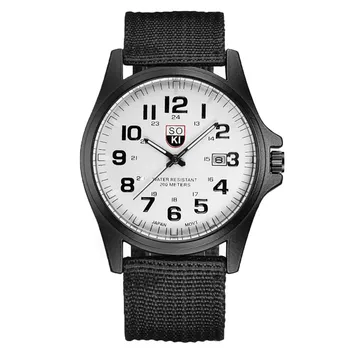 Модные мужские военные часы с плетеным нейлоновым ремнем, Календарь, кварцевые часы, высококачественные повседневные деловые часы для мужчин Relogio Masculino