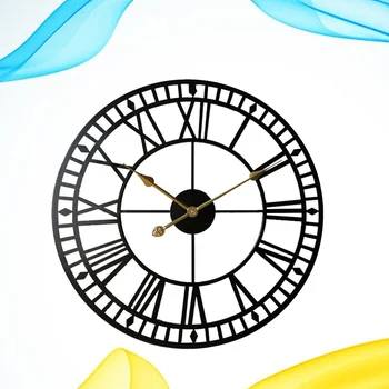 1 шт. Часы с римскими цифрами, настенные часы, железные часы, отображение времени, подвесное расположение комнаты