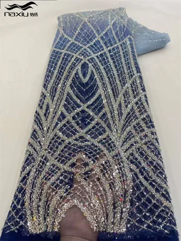 Мэдисон-Роскошный Африканский жених, кружевная ткань с блестками и бусинами, французский модный материал с бисером для нигерийской свадьбы, высокое качество, 20