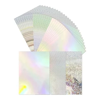 30 упаковок металлического голографического картона, зеркальной бумаги для изготовления открыток, скрапбукинга