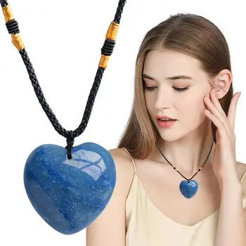 Ожерелье с энергией любви, хрустальное ожерелье, натуральные украшения в виде сердца в стиле ретро, хрустальные украшения, ожерелье в виде сердца, блестящий подарок на выпускной бал