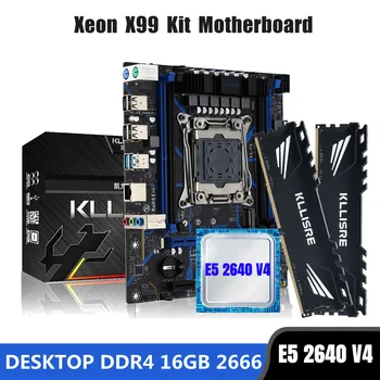 Комбинированный комплект материнской платы Kllisre X99 LGA 2011-3 Xeon E5 2640 V4 CPU DDR4 16 ГБ (2ШТ 8G) Настольной памяти 2666 МГц