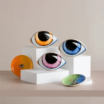Керамическая модель LOBJET Eye для украшения дома, креативные фигурки в виде глазных яблок, Уникальный художественный декор для витрины на полках в гостиной