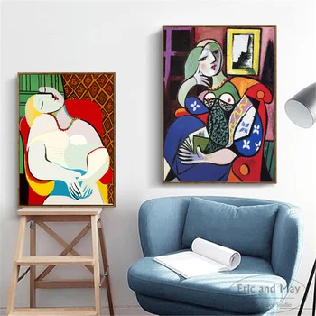 Серия Пикассо Толстая Женщина Печать плаката Холст Картина Картина на стену Современный домашний декор без рамы