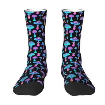Психоделический Волшебный гриб, мужские носки для экипажа в стиле Триппи-Хиппи, Унисекс, новинка, носки для платья с 3D-принтом