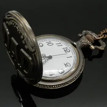 Винтажные часы Ретро Часы Мужские кварцевые карманные часы для папы Ожерелье Подвеска Цепочка Подарок на День отца