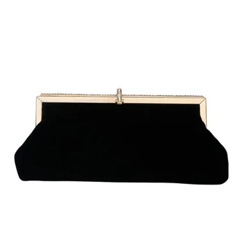 Черный вечерний клатч в стиле ретро со стразами, сумочка для вечеринки, кошелек с E74B