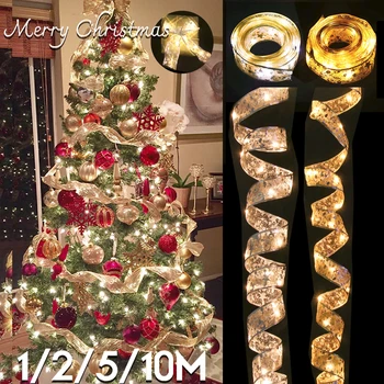 Лента Сказочный свет Рождественское украшение Рождественская Елка Украшения для дома 2023 Рождественские Гирлянды Navidad Natal Новый год 2024