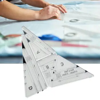 4x Треугольная линейка для квилтинга, швейные Многофункциональные прозрачные поделки для дома