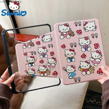 Sanrio Hello Kitty Поворачивает Планшет iPad на 360 ° Защитный Чехол Для iPad Air 1 2 3 4 5 С Защитой От Изгиба Pro11in Со Слотом Для Ручки iPad 6 7 8