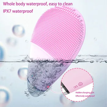 Электрическая щетка для чистки лица Глубокое очищение кожи IPX 7 Силиконовая звуковая щетка для чистки лица Skin Scrubber