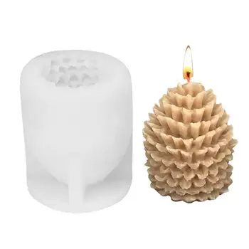 3D Формы для свечей из сосновой шишки Креативная имитация Силиконовой формы из сосновой шишки Рождественские формы для мыла ручной работы DIY 3D Фруктовая форма Шоколада