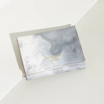 1 шт. Женский кошелек Ins, модный трехстворчатый держатель для бумажника с мраморным принтом Halo, Повседневная студенческая многофункциональная упаковка карт, кошельки для монет