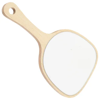 Женское деревянное зеркало на комоде с ручкой, настенное зеркало в ванной с отверстием для крючка для макияжа, домашнего салона, использования в путешествиях (сектор