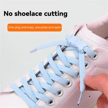 Ленивые шнурки 100 см Красочные аксессуары для обуви Подходят для любой обуви Шнурки для обуви без галстука Новый дизайн спортивной обуви кроссовок Эластичные шнурки на плоской подошве