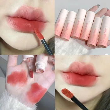 Gegebear Pink Velvet Matte Lip Mud Матовый Блеск для губ Beauty Makeup Помада для отбеливания макияжа