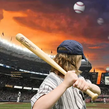 бейсбольная бита из дуба 54 см Профессиональная бейсбольная бита из цельного дерева для занятий софтболом и бейсболом для детей на открытом воздухе Прочные палочки для игры в мяч