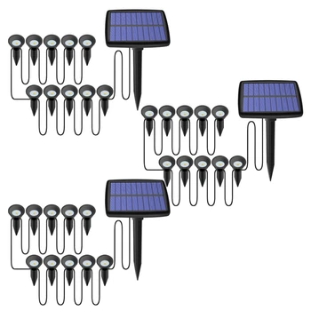 3X10 в 1 Солнечные фонари на открытом воздухе, Водонепроницаемые солнечные фонари для газона, Солнечные фонари для украшения садовой дорожки и бассейна