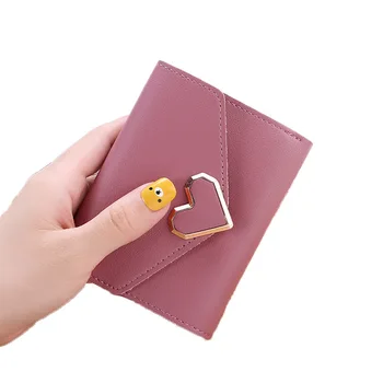Новый кошелек Женский короткий со скрытой пряжкой, сумка для нескольких карт, встроенный студенческий мини-кошелек Sweet Thin Small Zero Wallet
