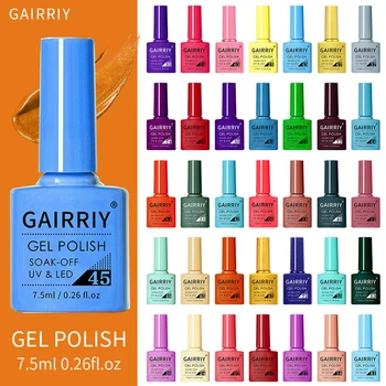 Gairriy Гель-лак для ногтей объемом 7,5 мл, 80 цветов, Полупостоянный УФ-светодиодный лак с блестками, Салонный лак для ногтей