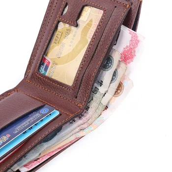 Мужской кошелек, сумка для денег, однотонный кожаный деловой кошелек большой емкости, модный деловой кошелек в стиле ретро, винтажный мужской кошелек walltes 1