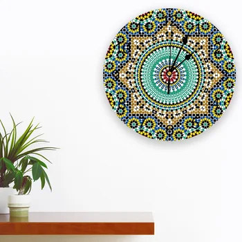 Марокко Арабесковые Цвета Настенные Часы Для Спальни Большие Современные Кухонные Обеденные Круглые Настенные Часы Часы Для Гостиной Часы Для Домашнего Декора 1