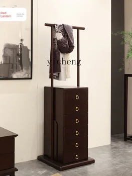 ZC Новый шкаф для хранения в китайском стиле, комод из массива дерева, современная минималистичная вешалка для одежды, Высокий комод 1
