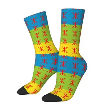Берберский флаг, мужские носки для экипажа, унисекс, забавные носки для платья с 3D-печатью 1