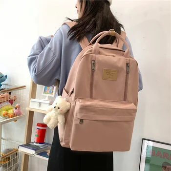 Многофункциональный женский рюкзак DUTRIEUX на двойной молнии Для девочек-подростков, Рюкзак для ноутбука, Студенческая сумка через плечо, Школьный рюкзак в корейском стиле 1