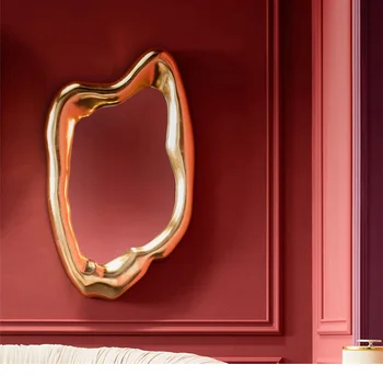 Настенные зеркала в скандинавском стиле, светильники для ванной Комнаты, Нерегулярные Волнистые зеркала, декор гостиной, Espejos Decorativos De Pared, Украшение спальни 2