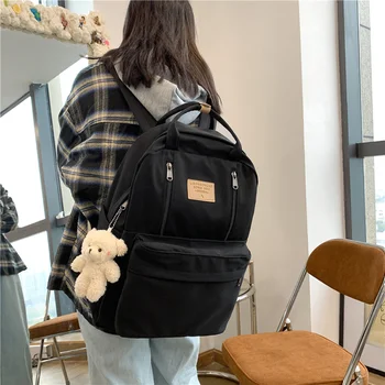 Многофункциональный женский рюкзак DUTRIEUX на двойной молнии Для девочек-подростков, Рюкзак для ноутбука, Студенческая сумка через плечо, Школьный рюкзак в корейском стиле 2