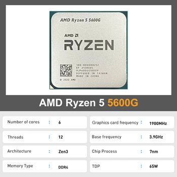 AMD New Ryzen 5 5600G R5 5600G 3,9 ГГц 6-ядерный 12-потоковый процессор с процессором 7 Нм L3 = 16 М Сокет AMD AM4 процессор Игровой процессор ryzen5 2