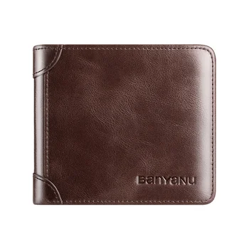 Мужской кошелек из натуральной кожи класса люкс RFID Fold, короткий тонкий кошелек для монет, деловой держатель для кредитных карт для мужчин N886 2